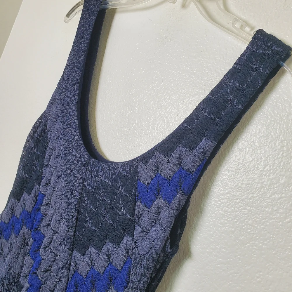 Free People My One & Only Dress Sleeveless Scoop Neck Mini In Black, Gray & Blue